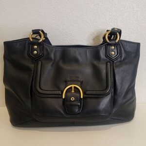 COACH Campbell Black Pebble Leather Purse w. Silken Lining